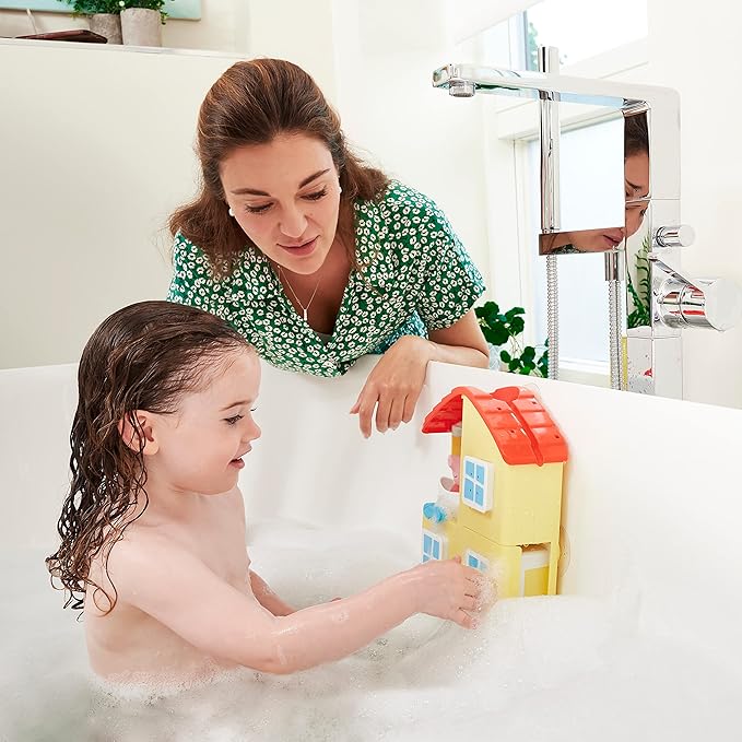 TOMY Toomies Peppa Pig House Bath Toy Playset – Toddler Bathtub Activity Center Suction Cup Toy – Peppa Pig Baby Bath Toys - Toddler Bath and Water Toys - Ages 18 Months and Up