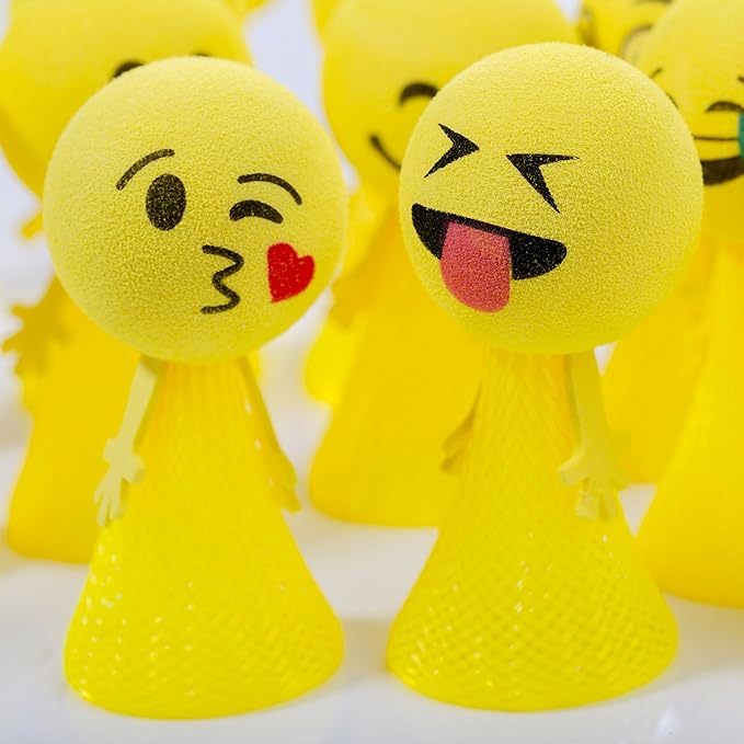 PROLOSO Jumping Popper Spring Launchers Bouncy Toy Balls 24 Pcs(Yellow Poppers)