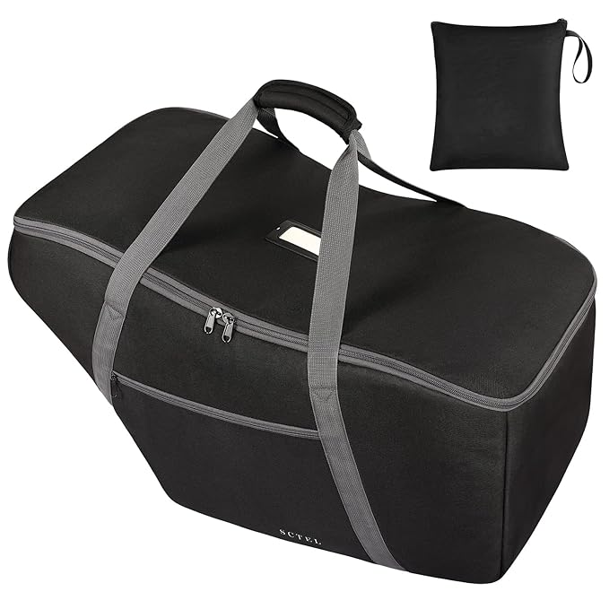 SCTEL Car Seat Travel Bag Fit Graco SnugRide 35 Lite and Base, Chicco KeyFit 30 and Base, Car seat Bags for Air Travel, Padded Infant Carrier Bag with side pocket and Protective Feet, Extra small Bag