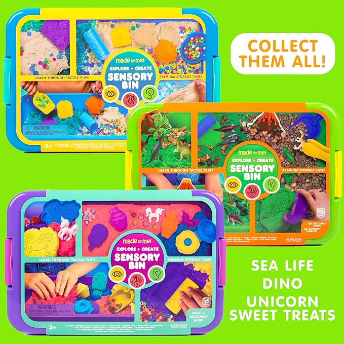 Made By Me Explore + Create Dino Galaxy Sensory Bin, Fun Sensory Bins for Toddlers 3+, All-in-One Tactile Sensory Toys & Dino-Mite Sensory Experience