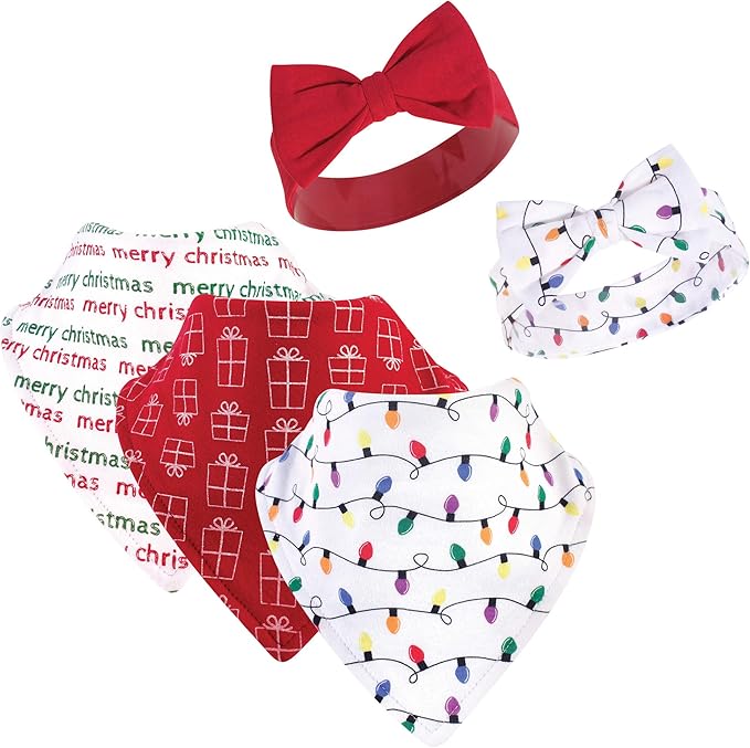 Hudson Baby Unisex Baby Cotton Bib and Headband Set