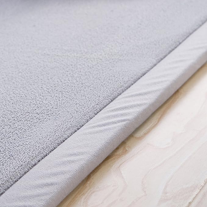 Loartee Nursery Rug Coral Velvet Crawling Rugs Mat Area Rugs Play Crawling Mat(6'7"x9'10", Gray) for Toddler Children Play Mat Yoga Mat Exercise Pads Carpet