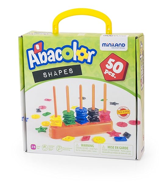 Miniland Abacolor Shapes (50pcs) - STEM, Maths, Numbers, School, Activities