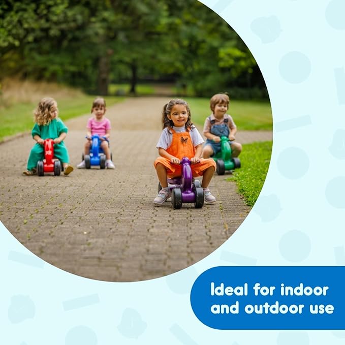 Careplay 2-in-1 Puppy Push & Ride-on Toy, Indoor & Outdoor Use, Low Profile Seat, Recommended for Children up to 50lbs, Durable Construction, Made in The USA, Blue