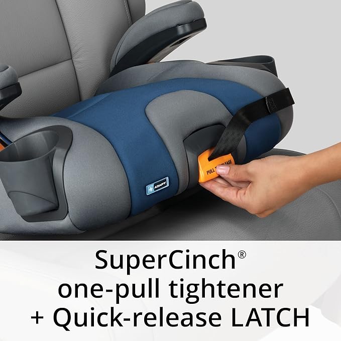 Chicco KidFit Adapt Plus 2-in-1 Belt-Positioning Booster Car Seat, Backless and High Back Booster Seat, for Children Aged 4 Years and up and 40-100 lbs., Ember/Black