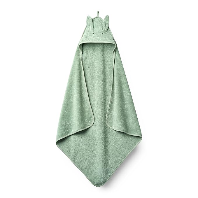 Hooded Baby Towel - 100% Cotton Baby Bath Towels – Baby Towels, Baby Bath Towels for Baby Boy, 32" x 32" Super-Soft and Absorbent Baby Towels for Newborn (Rabbit Roman Green)