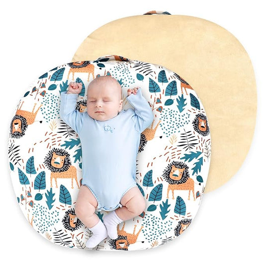 SWESEN Newborn Lounger Cover, 1 Pack Soft Removable Slipcovers for Infant Lounger, Cozy Baby Lounger Cover for Boys and Girls, Covers Only, Lion