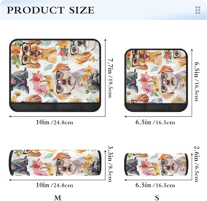 Watercolor Cute Funny Dogs Car Seat Belt Covers 2 Pack Soft Seat Belt Strap Cover Car Seat Straps Shoulder Pads for Car Bag