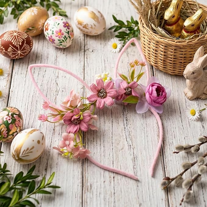 Children Easter Bunny Ears Headband Long Ear Hairband for Baby Girls Infant Toddlers Kids