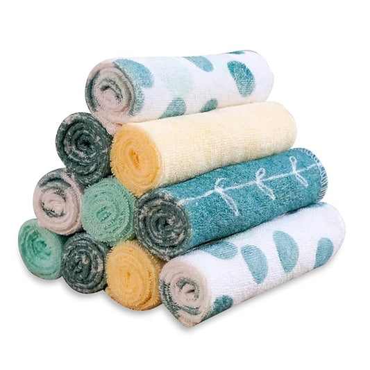 Spasilk Baby 10 Pack Soft Terry Bath Washcloth Wipes