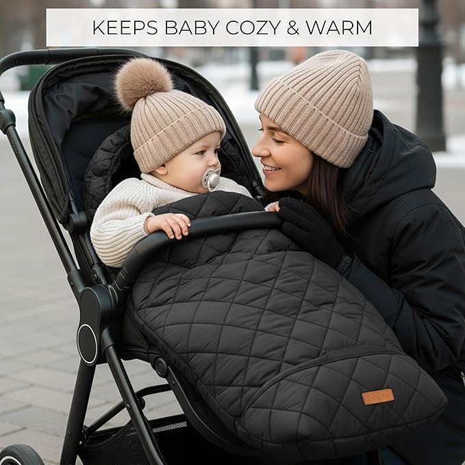 Warm and Cozy Winter Stroller Cover for Baby - Waterproof Bunting Bag with Soft Fleece Lining and Universal Fit for Strollers - Protective Footmuff Blanket for Ultimate Comfort in Wind, Rain & Snow