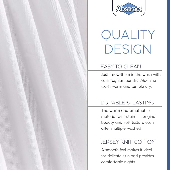 Pack n Play Fitted Sheet – Super Soft, 100% Natural Jersey Cotton – 27” x 39” – for Boys and Girls, Fits Pack n Play, Playard and Foldable Mattresses - Covered Elastic Hem – Solid White