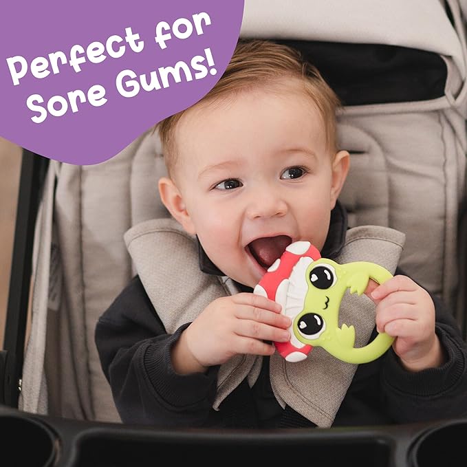 Lamaze Finlee the Frog Teething Toy - Soft Silicone Teether for Baby - Developmental and Sensory Toys with Bright Colors and Unique Textures - Ages 3 Months and Up