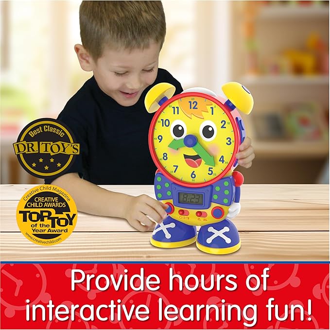 The Learning Journey Telly The Teaching Time Clock – Interactive Analog & Digital Time Learning Toy – Educational Toddler Clock for Ages 3+ – Award-Winning
