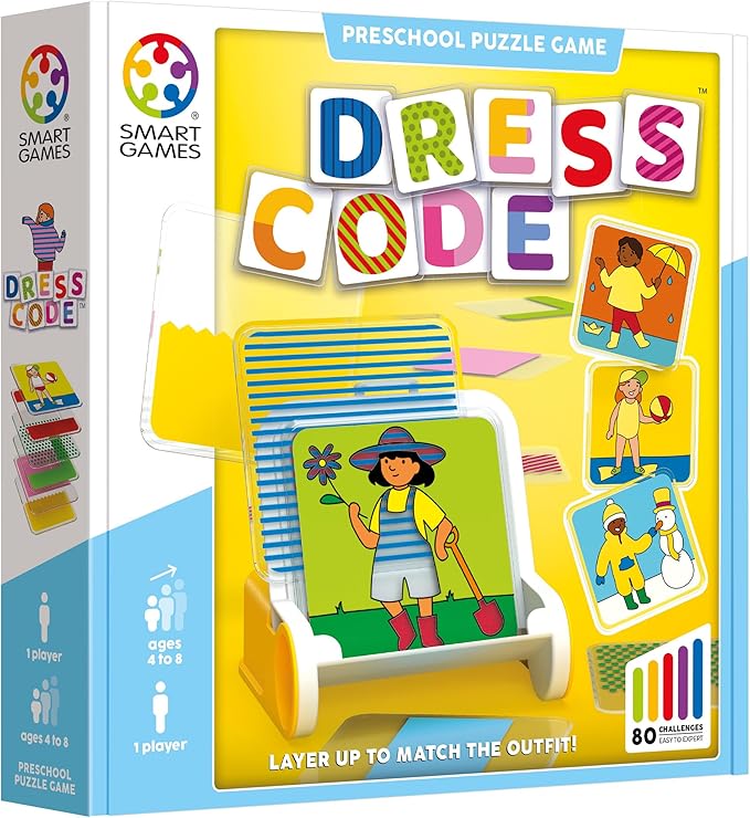 SmartGames Dress Code – Weather-Themed Stacking Logic Puzzle Game with 80 Challenges for Ages 4+
