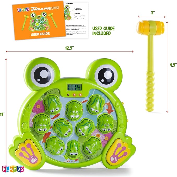 Play22 Toys for 2 3 4 5 Year Old - Toddler Toys Age 2-4, Whack A Frog Game, Baby Toy Gifts for Early Developmental Learning, Birthday Gift for Toddler Boy Toys