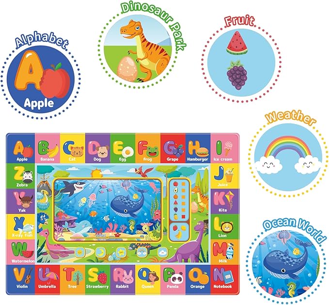 Baby Play Mat for Floor, Playmat Baby Crawling Mats Educational Tummy Time Mats Soft ABC Play Rug for Toddlers Infants Kids Rug for Playroom Classroom(78.7X59 INCH, Style 2)