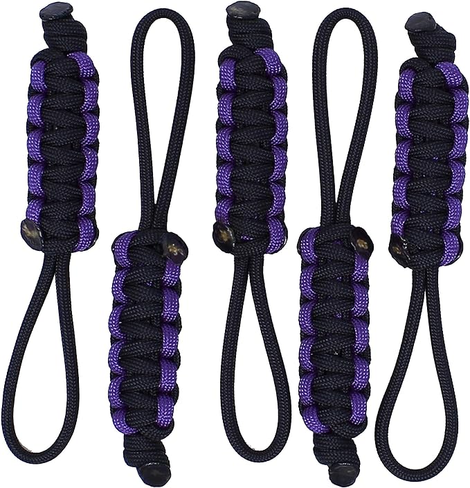 BubbasGarageTv - Large Heavy Duty Paracord Zipper Pulls (Purple)
