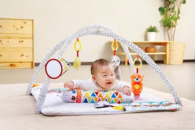 Fisher-Price Perfect Sense Deluxe Gym, Plush Infant Play Mat with Toys (Standard Packaging)