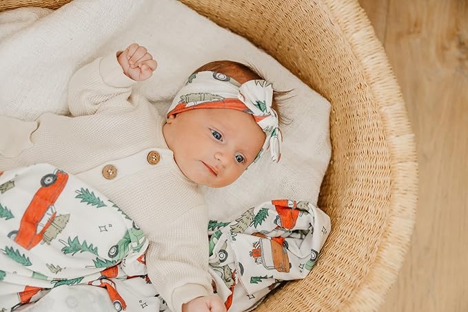 Copper Pearl Baby Stretchy Soft Knit Headband Bow Griswold