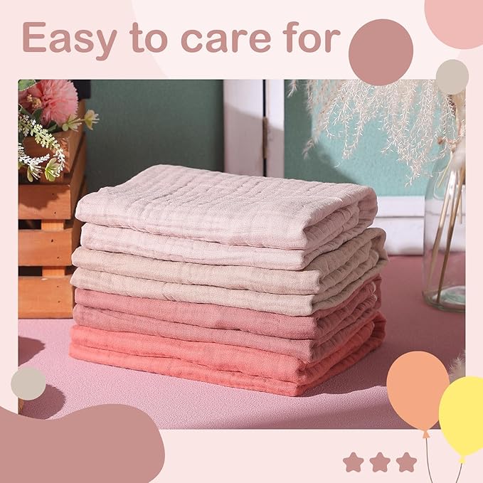 Peryiter 4 Pcs Muslin Hooded Baby Towels 32 x 32 Inch Cotton Newborn Bath Essentials Muslin Infant Blankets Absorbent Registry Gifts for Girl Boy Kids Baby Shower (Beige Series)