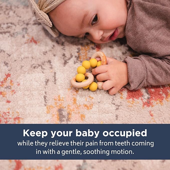 Babeehive Goods Teething Ring | Soothing Comfort for Your Little One | Safe and Effective Relief | Highly Sffective Teething Aid, Perfect for Soothing Sore Gums and Providing Comfort (Sage)