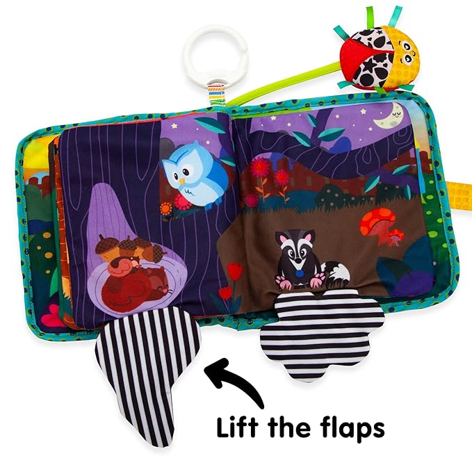 Lamaze Bitty Bug Soft Baby Book - High Contrast Baby Book with Crinkly Cloth Pages - Sensory Books for Babies Ages 6 Months and Up