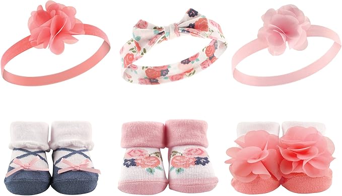 Hudson Baby Girl's Headband and Socks Giftset