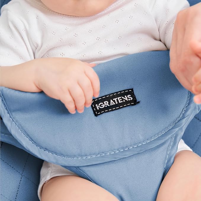 iGRATENS Fabric Seat for Bouncer - Cover for Baby Bjorn Bouncer Balance Soft & Bliss, 100% Cotton, Skin -Friendly, Machine Washable, Blue