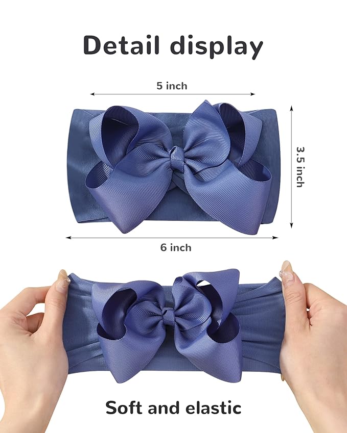 doboi 20pcs Baby Girl Bows Baby Headbands Hair Accessories Big Bows for Baby Girls Infant Newborn Toddler Baby Bows and Nylon Headbands