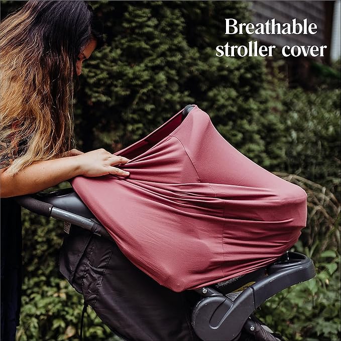 Simka Rose Car Seat Cover for Babies – Multipurpose, Breathable Nursing Cover and Baby Car Seat Canopy - 360 Coverage - Breastfeeding Privacy, Shopping Cart and High Chair Cover - Newborn Essential