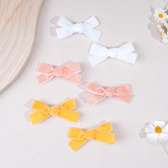 CÉLLOT Velvet Hair Bows for Baby Girls in Pairs,Baby bow with Fully Lined Hair Clips Hair Accessories for Toddlers Infants,20 Pieces