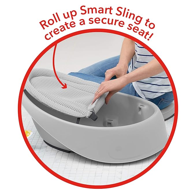 Skip Hop Baby Bath Tub, 3-Stage Smart Sling Tub, Moby, Grey (Pack of 2)