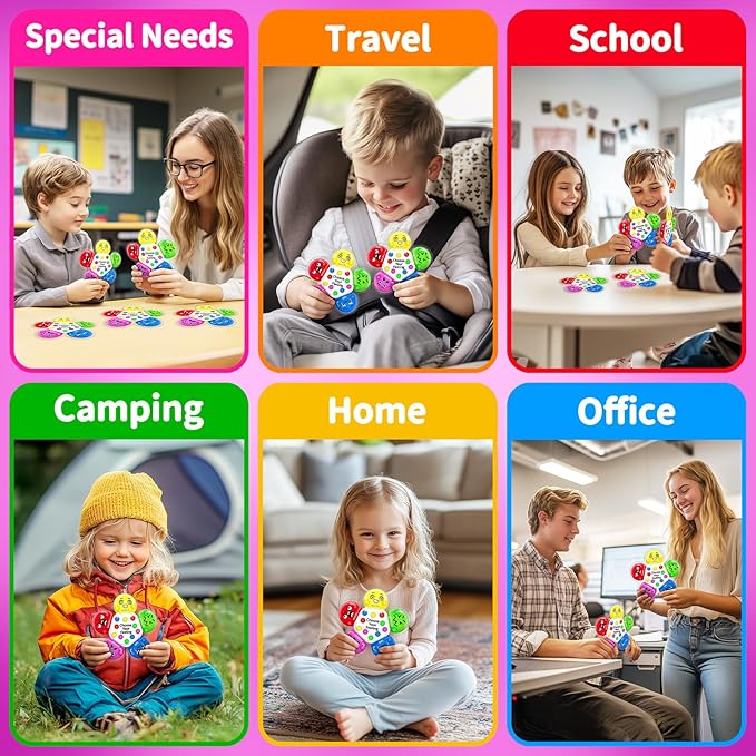 KidSquare Color Sorting Sensory Toys for Kids with Autism, Autistic 5-7, Gifts for Kids, Feelings Wheel Social Emotional Learning Activities, Fine Motor Skills Calming Fidget Toys, Ages 3+