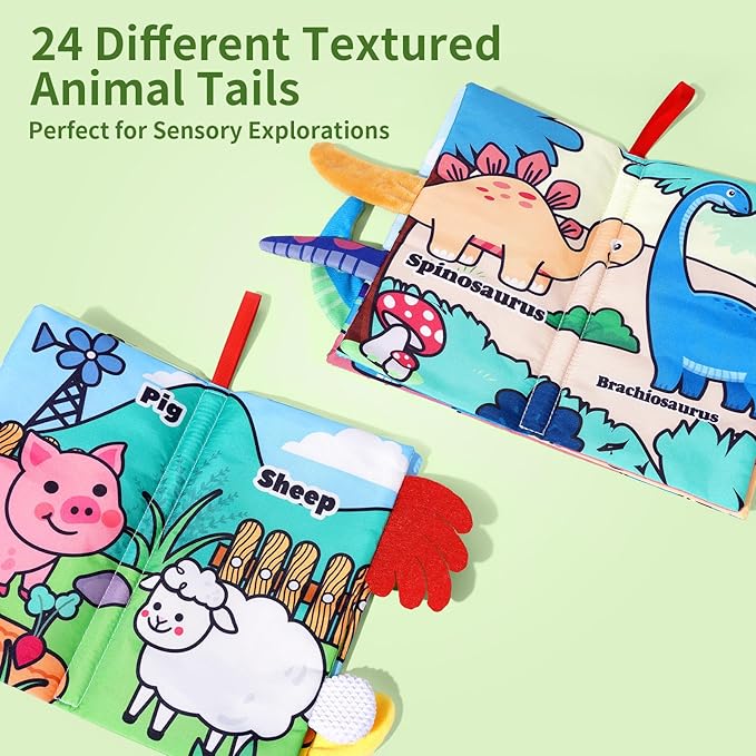 4-Pack Baby Books 0-6 Months, Baby Crinkle Books, Touch and Feel Sensory Toy for Babies, Infant Toys 0-6 Months, Soft Fabric Toy Shower Gift - 6 Pages Blue - Easter Gifts