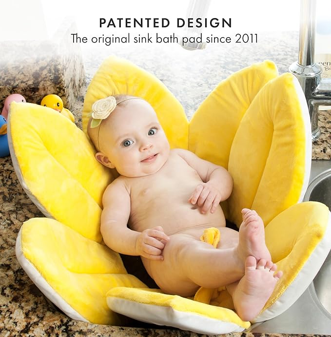 Blooming Bath Baby Bath Seat - Baby Tubs for Newborn Infants to Toddler 0 to 6 Months and Up - Baby Essentials Must Haves - The Original Washer-Safe Flower Seat (Original, Canary Yellow)
