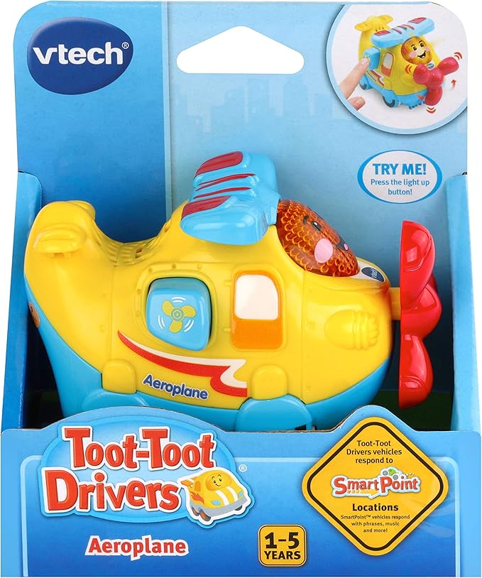 VTech Toot-Toot Drivers Aeroplane | Interactive Toddlers Toy for Pretend Play with Lights and Sounds | Suitable for Boys & Girls 12 Months, 2, 3, 4 + Years, English Version