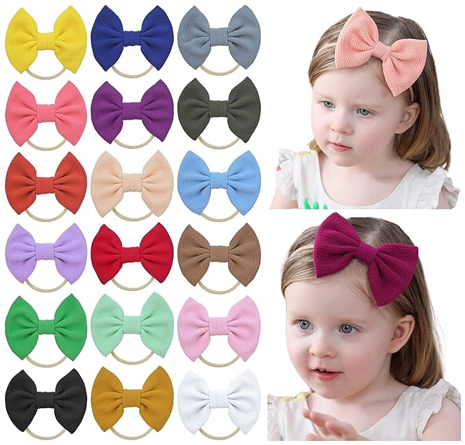 Toptim Baby Girl's Headbands and Bows for Newborn Infant Toddler Photographic Accessories (4.1“ Bows)