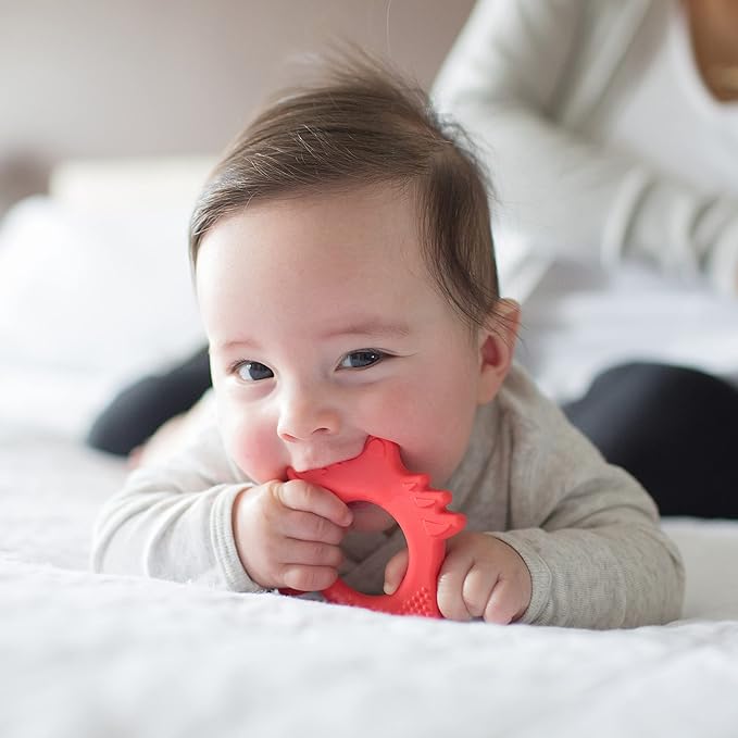 Dr. Brown's Flexees Friends Baby Teether, Orange Fox, 100% Silicone, BPA Free, 3m+
