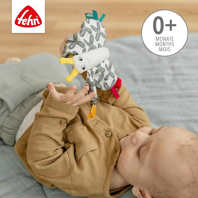 Fehn Crackling Butterfly - Activity Container for Grabbing, Listening, Playing and Making Sounds - Promotes baby's senses and motor skills - Ideal companion for babies and toddlers from onwards