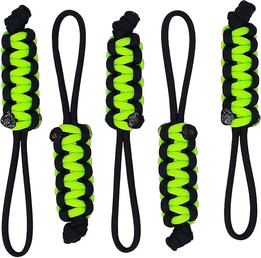 BubbasGarageTv - Large Heavy Duty Paracord Zipper Pulls (Lime Green)