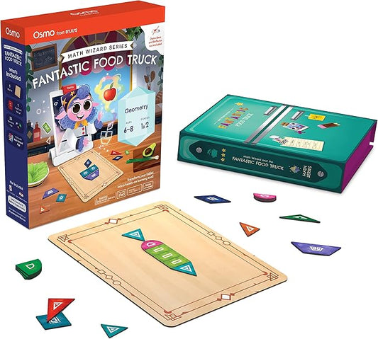 Osmo - Math Wizard and the Fantastic Food Truck Co. Games iPad -Ages 6-8/Grades 1-2 -Learn Geometry-Curriculum-Inspired-STEM Toy Gifts for Kids, Boy & Girl-Ages 6 7 8 (Osmo Base Required)