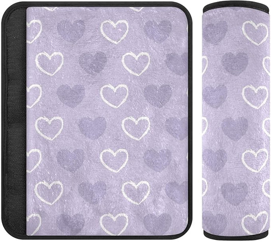2 Pack Seatbelt Covers Seat Belt Cover Pad for Adults Boys Girls Car Seat Strap Covers Pads Cushion Universal Shoulder Strap Pad Protector for Backpack Camera Bag 10 x 7.7 Inch Purple Heart