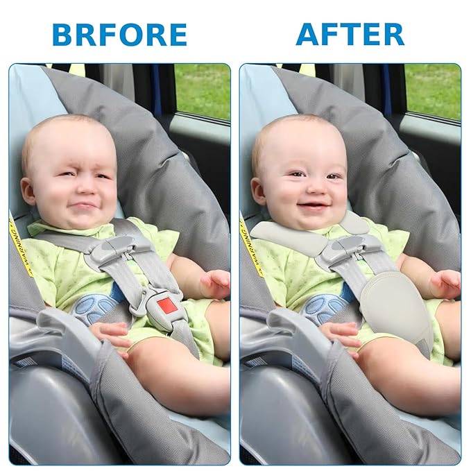 Accmor Car Seat Strap Pads Set for Baby Toddler Kids, Car Seat Strap Covers with Hip Support, Super Soft Seat Belt Covers Fits for All Car Seats, Pushchair, High Chair, Stroller