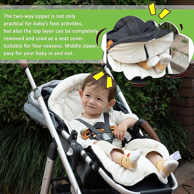 Weatherproof Winter Footmuff for Stroller Toddler, Univerisal Footmuff Infant and Toddler, Outdoor Waterproof Winter Walks Baby Stroller Bunting Bag/Sleeping Sack