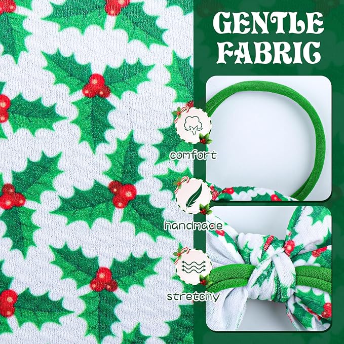 Christmas Baby Girl Bows Headbands Xmas Tree Headbands Candy Cane Hair Bow Elastic Nylon Hairbands Hair Accessories Newborn Infant Toddler