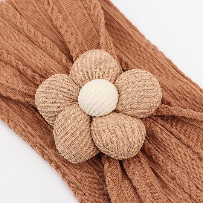 AQOKKA Baby Flower Headbands Nylon Baby Girl Headbands Soft Handmade Hairbands Toddler Hair Accessories for Girls Baby Newborn Infant Kids