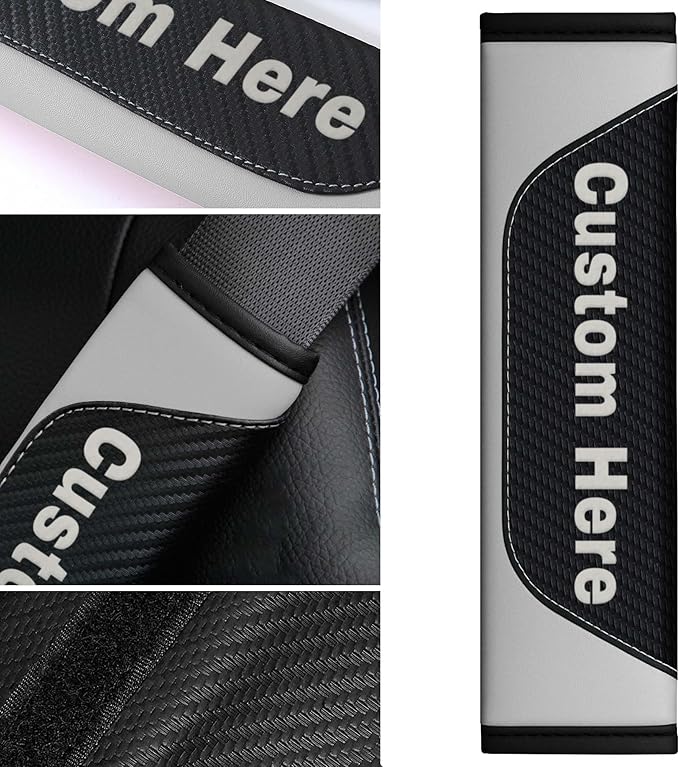 Custom Seat Belt Cover Pad - Personalized Carbon Fiber Seatbelt Shoulder Cushion, Auto Accessories for Cars Trucks SUVs