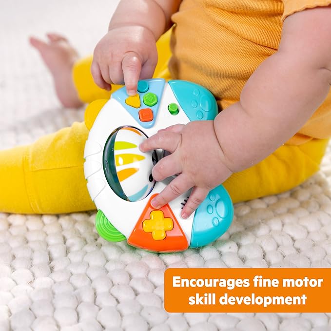 Bright Starts Gamer Buddy Baby Game Controller Toy, Tiger, Video Game Sound Effects and Melodies, Lights Up, 6 Months and Up