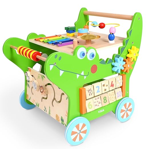 Spark & Wow Crocodile Activity Walker | 10 Activities | for Ages 1+ | Activity Table for Toddlers | Push and Pull Learning Walker